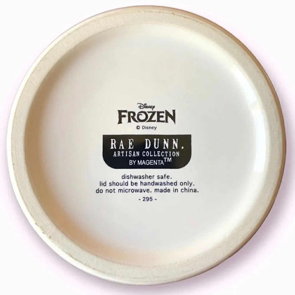 NWT Rae Dunn Disney Frozen Olaf” I lLIKE WARM HUGS”White Black Canister with Lid